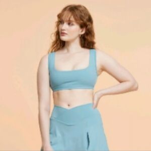 Blogilates Women's Crisscross Sports Bra Activewear Cameo Blue